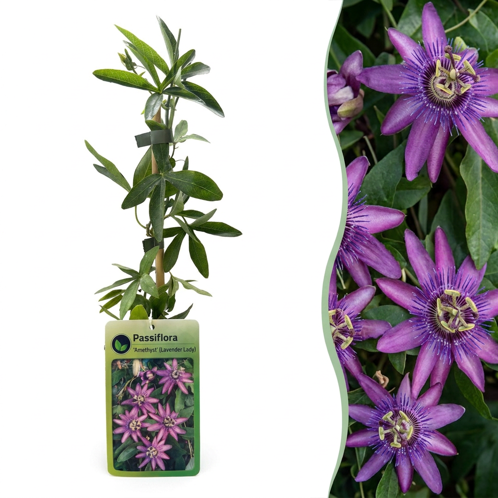 💜 Passiflora ‘Lavender Lady’ – Paarse passiebloem – Klimplant