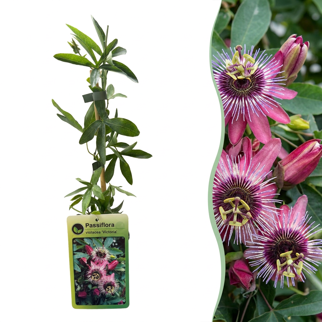 🌺 Passiflora ‘Victoria’ – Passiebloem – Rood-roze klimplant