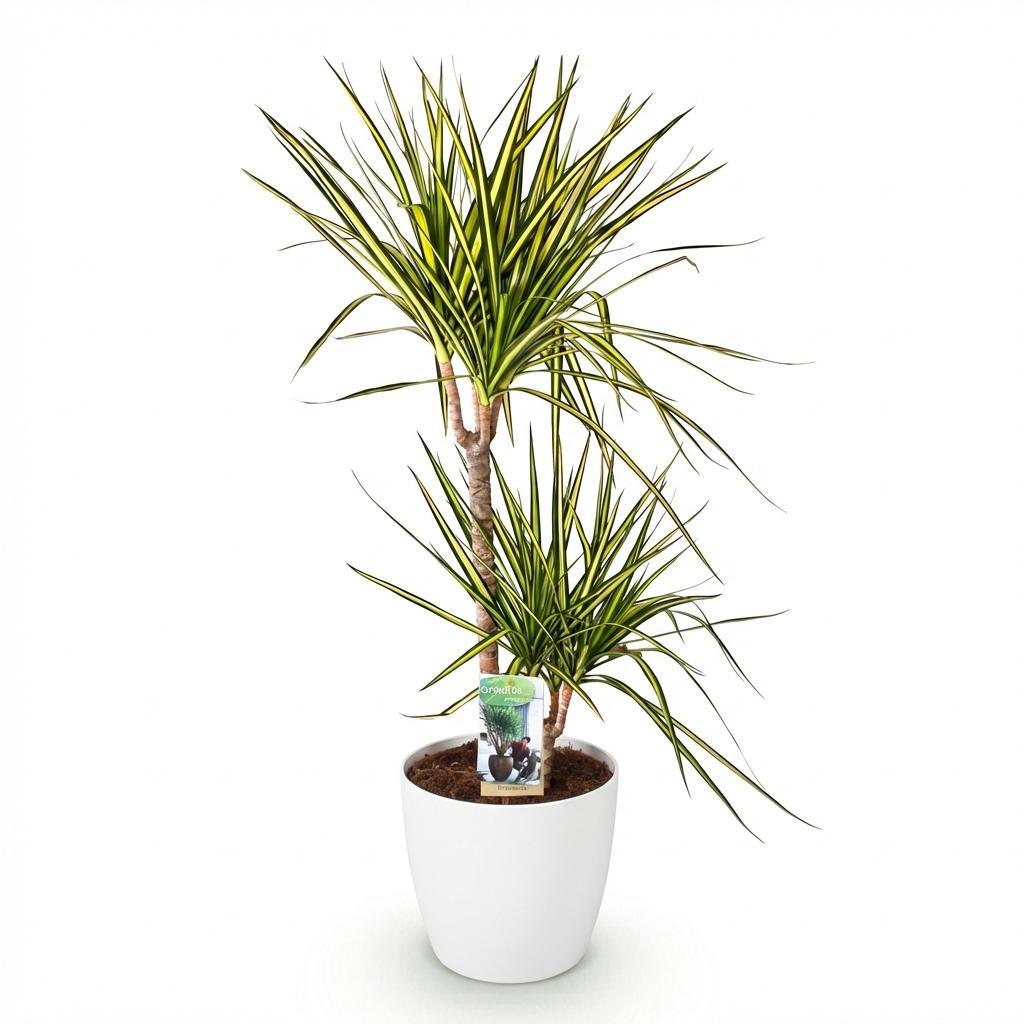 🌿 Dracaena Sunray – Drakenbloedboom met Witte Pot | Sterke Kamerplant