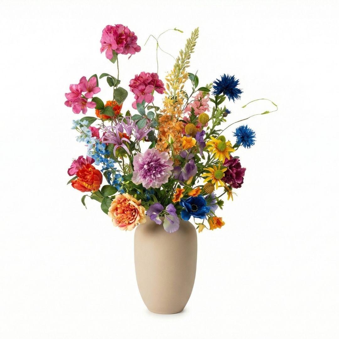 🌸 Summer Garden Deluxe – Real Touch Kunstboeket (100 cm)