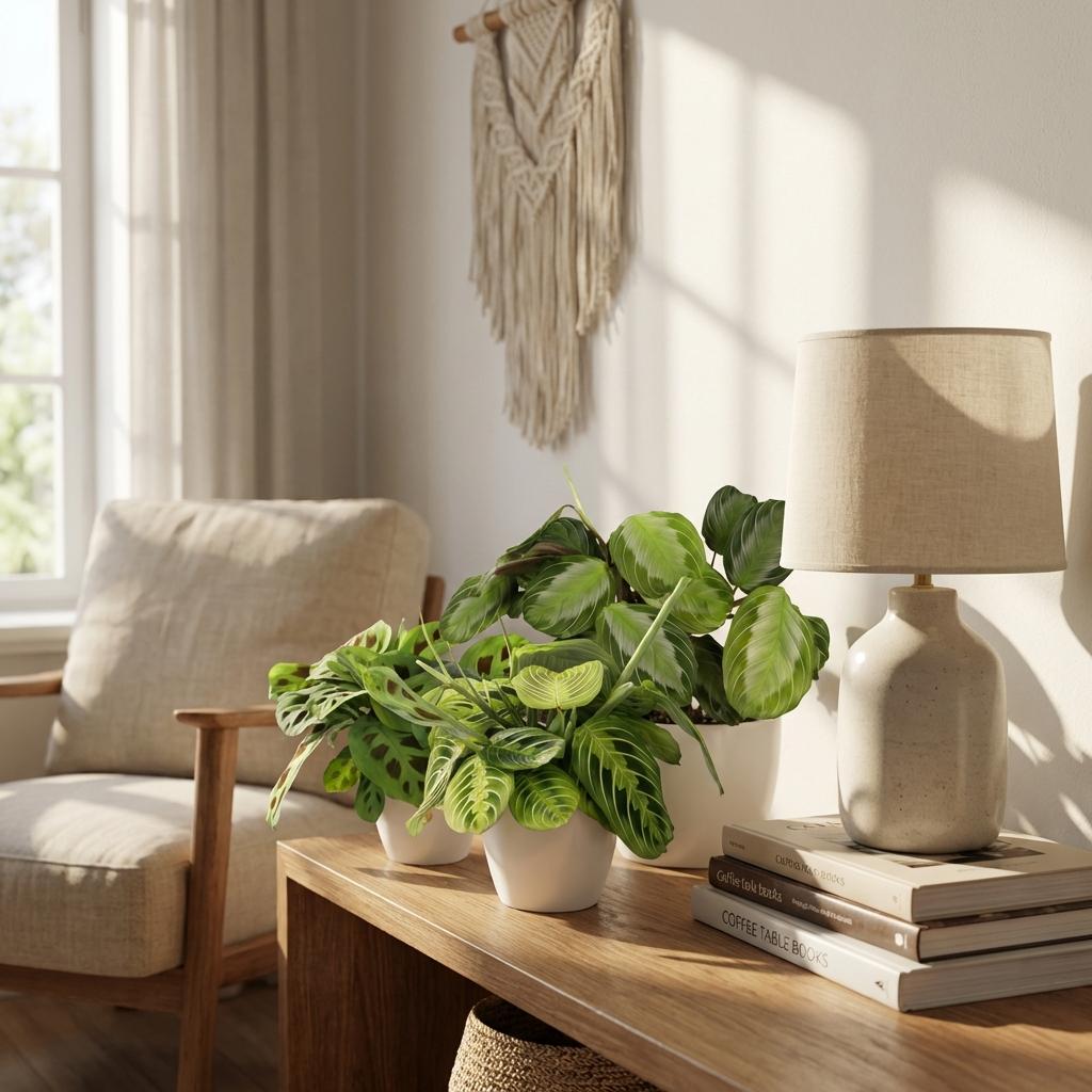 🌿 Maranta Mix | Diervriendelijke Gebedsplanten met Witte Pot (3 stuks)