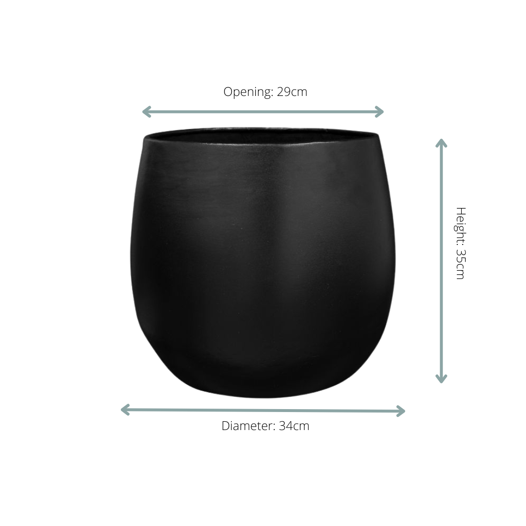 🪴 Pot Stijn Zwart – D34 x H35 cm