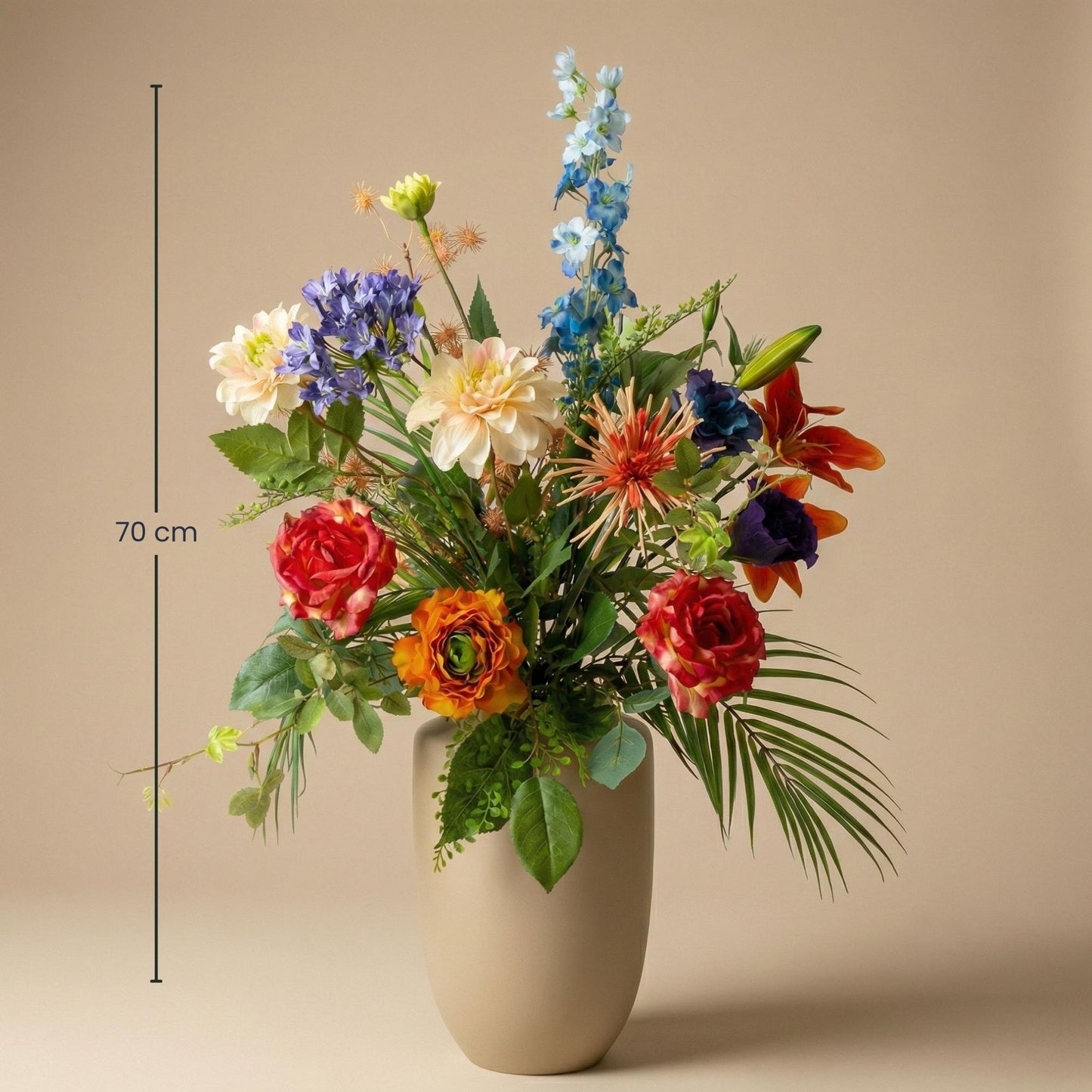 🌸 Colorful Bloom Deluxe – Real Touch Kunstboeket (70 cm)