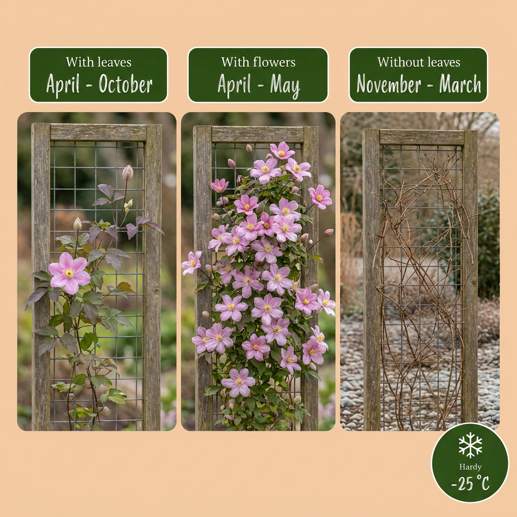 🌸 Clematis montana ‘Mayleen’ – Bergclematis – Lichtroze klimplant