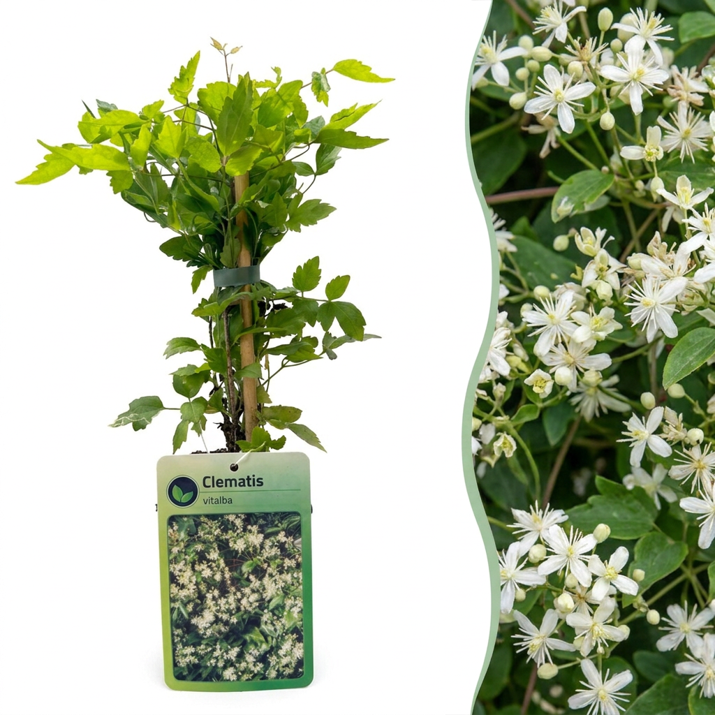 🤍 Clematis vitalba – Bosrank – Witte inheemse klimplant