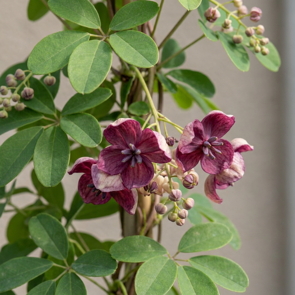 🍫 Akebia quinata – Vijfbladige akebia – Paarsrode klimplant
