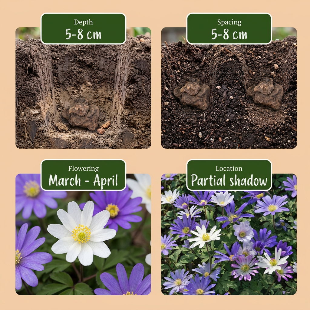 🌸 Anemone blanda Mix – Griekse anemoon | (100 stuks)