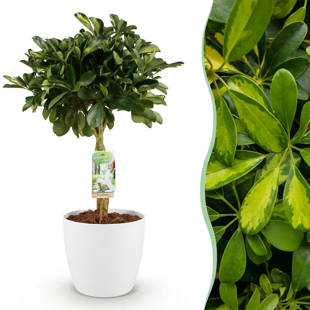 🌿 Schefflera Gold Capella | Vingerboom met Witte Pot