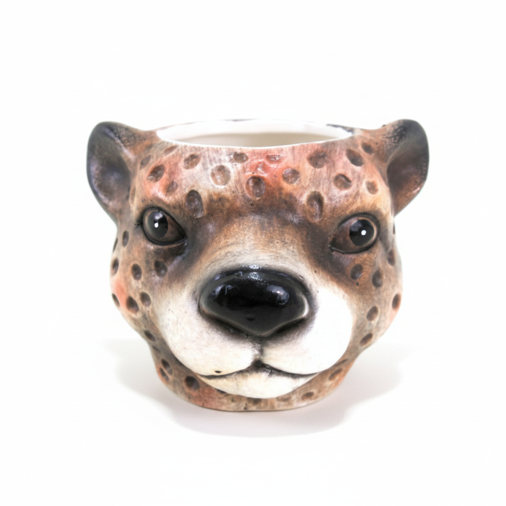 🌿 Planter Luipaard Bruin – Keramische Bloempot Ø 12 cm