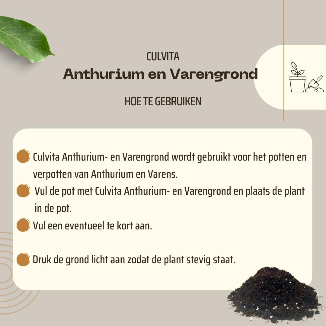 🌿 Culvita Anthurium & Varengrond 5L | Speciaal voor Anthurium en Varens