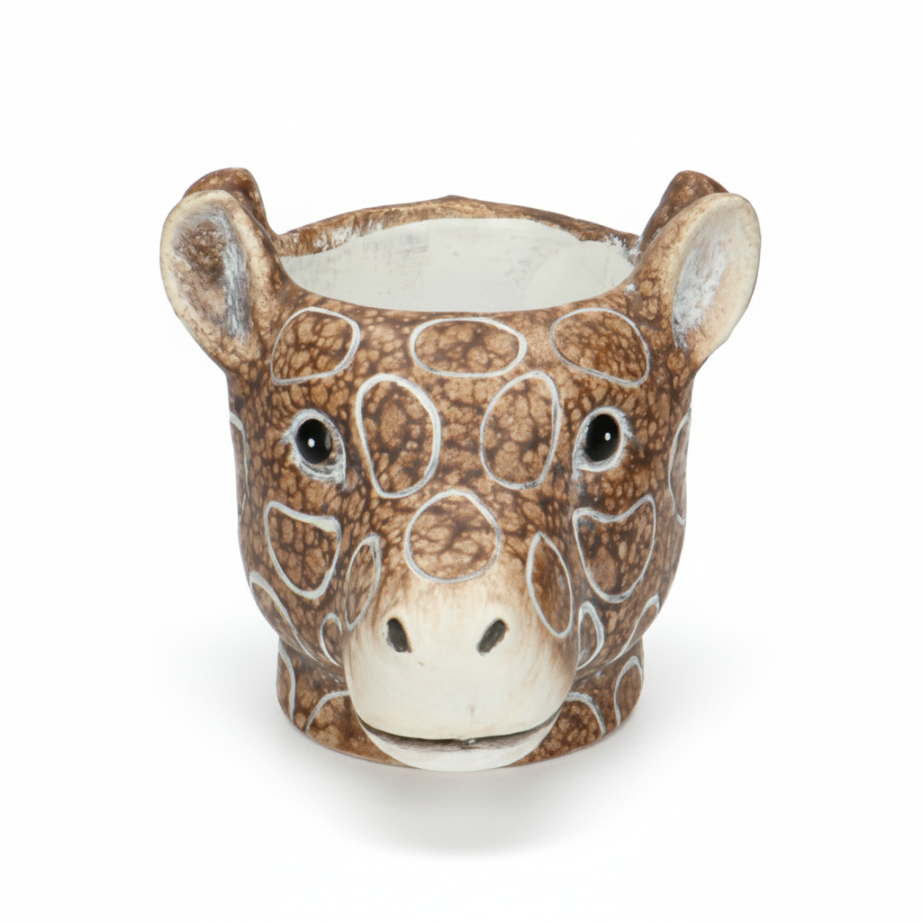 🦒 Planter Giraf Bruin – Keramische Bloempot Ø 11/14 cm
