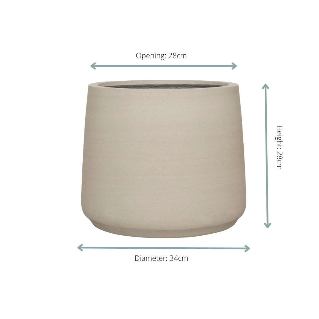 🪴 Jumbo Patt Beige Washed – Design Bloempot met Warme Uitstraling | D34 x H28 cm
