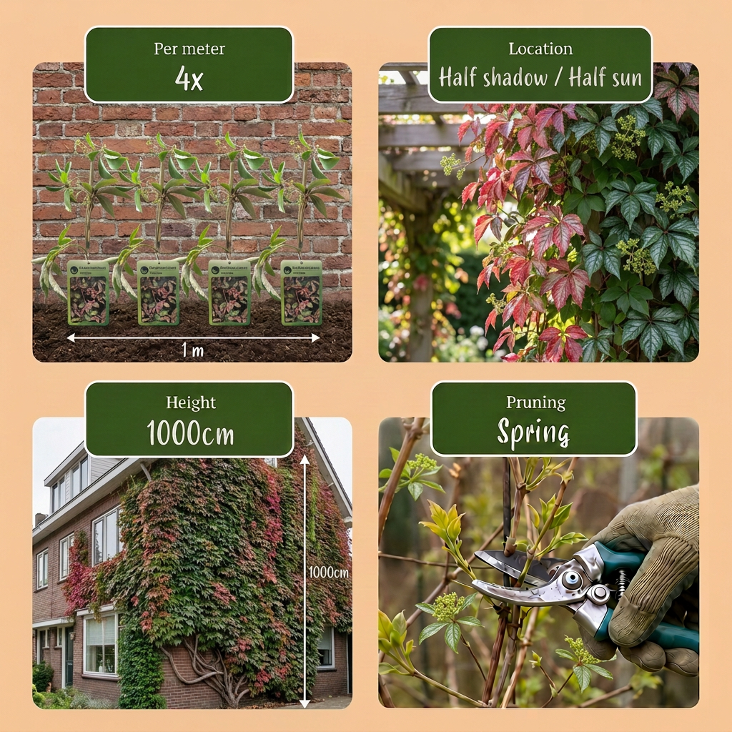 🍁 Parthenocissus henryana – Chinese wingerd – Klimplant