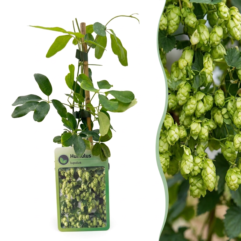 🌿 Humulus lupulus ‘Nordbrau’ – Noordbrouwhop – Snelgroeiende klimplant