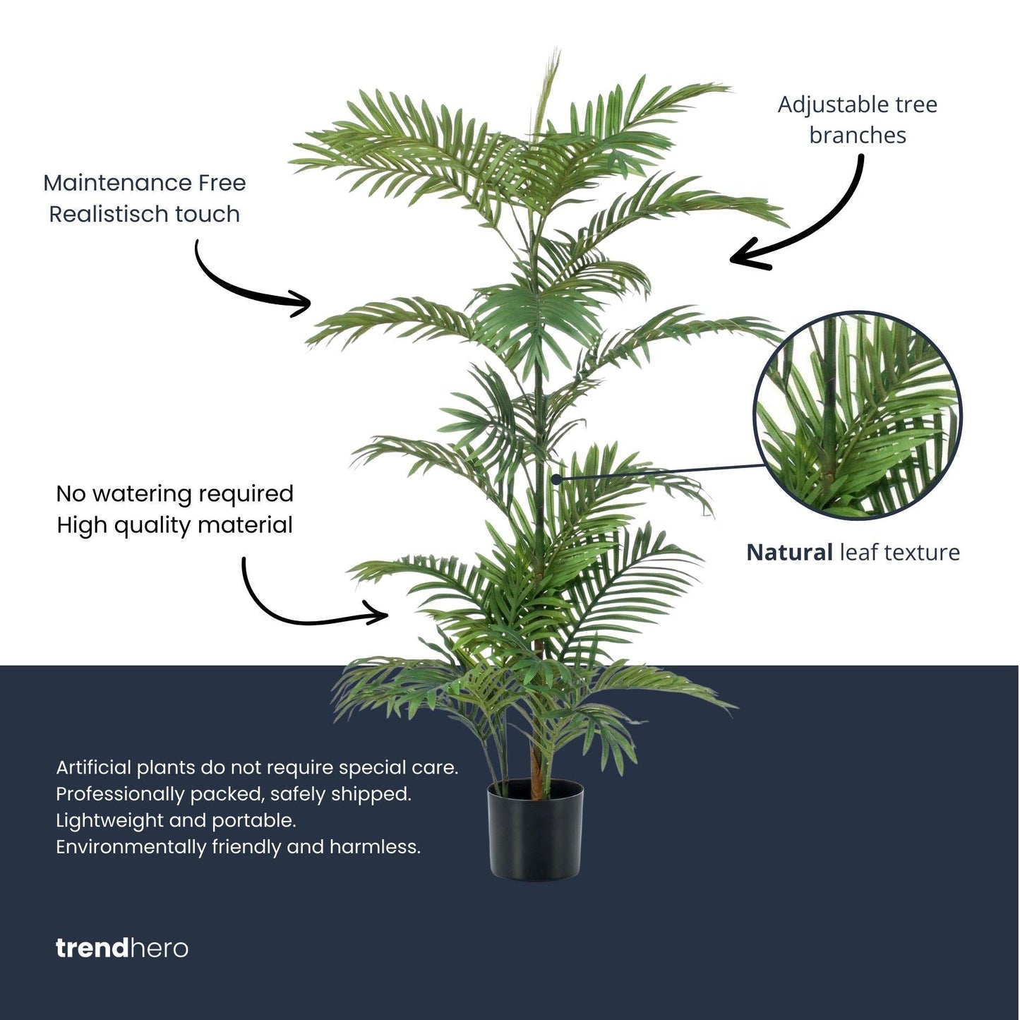 🌴 Phoenix Palm – Realistische Kunstplant (120 cm)
