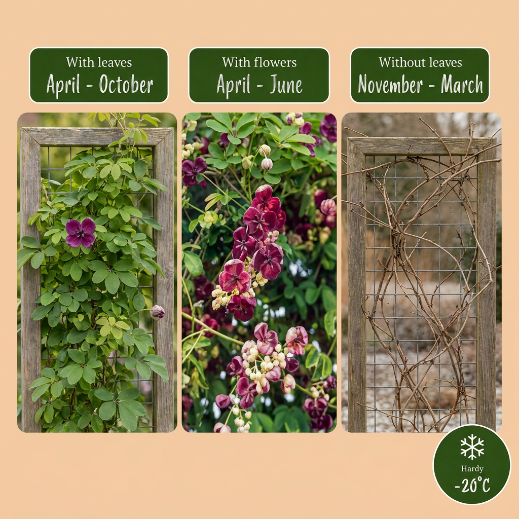 🍫 Akebia quinata – Vijfbladige akebia – Paarsrode klimplant