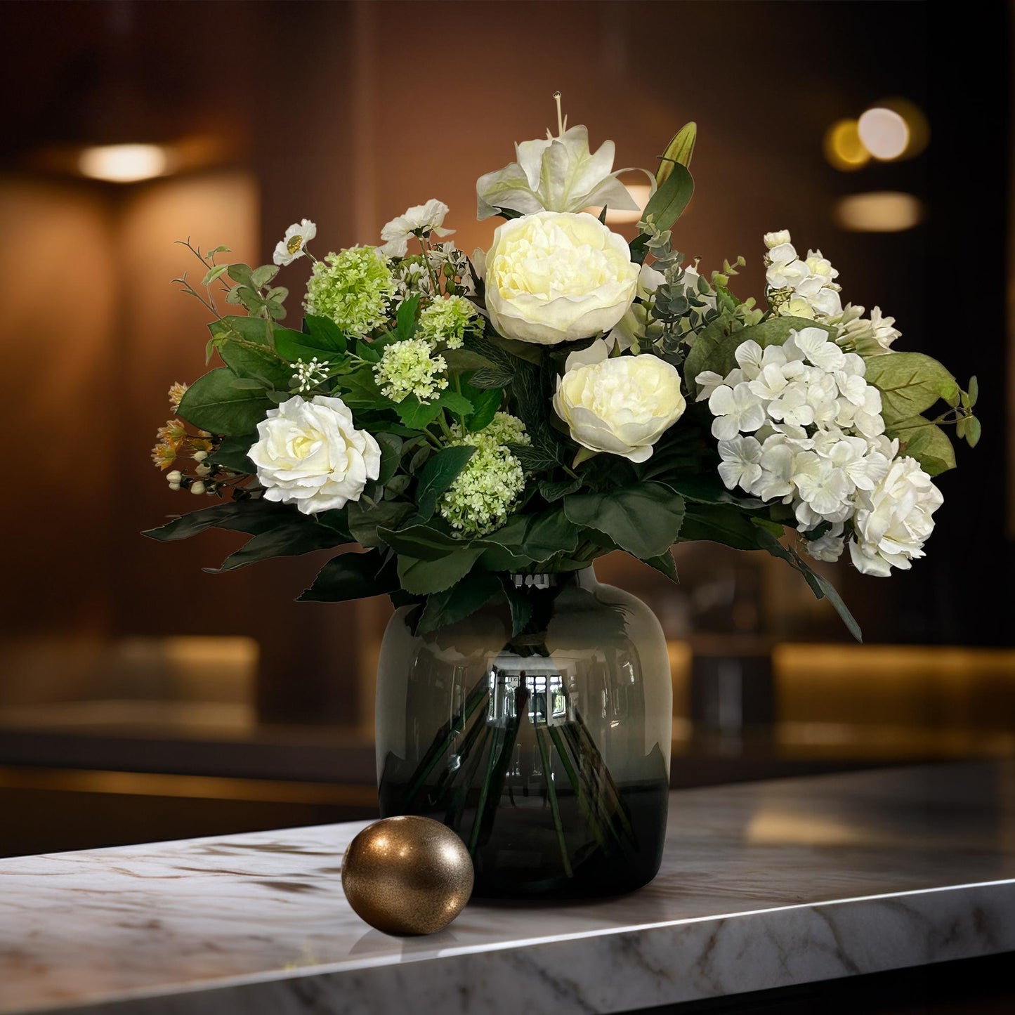 🤍 Kunstbloemen Boeket M – White Dream | Luxe Real Touch Boeket