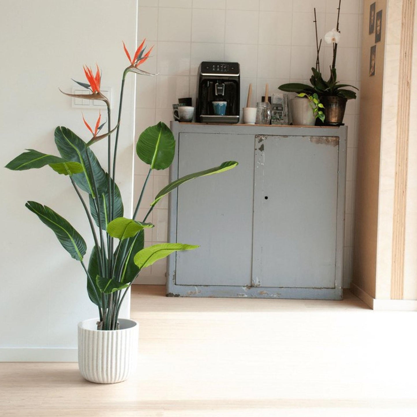 🌿 Strelitzia – Realistische Kunstplant in Pot (120 cm)