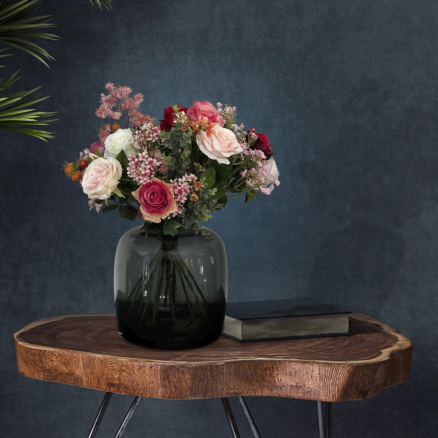🌹 Kunstbloemen Boeket M – Flame Roses | Luxe Real Touch Decoratie