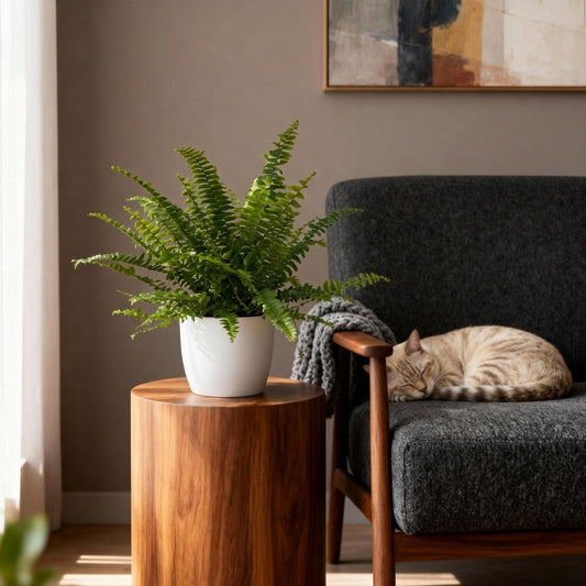 🌿 Nephrolepis Green Lady | Diervriendelijke Varen met Witte Pot (2 stuks)