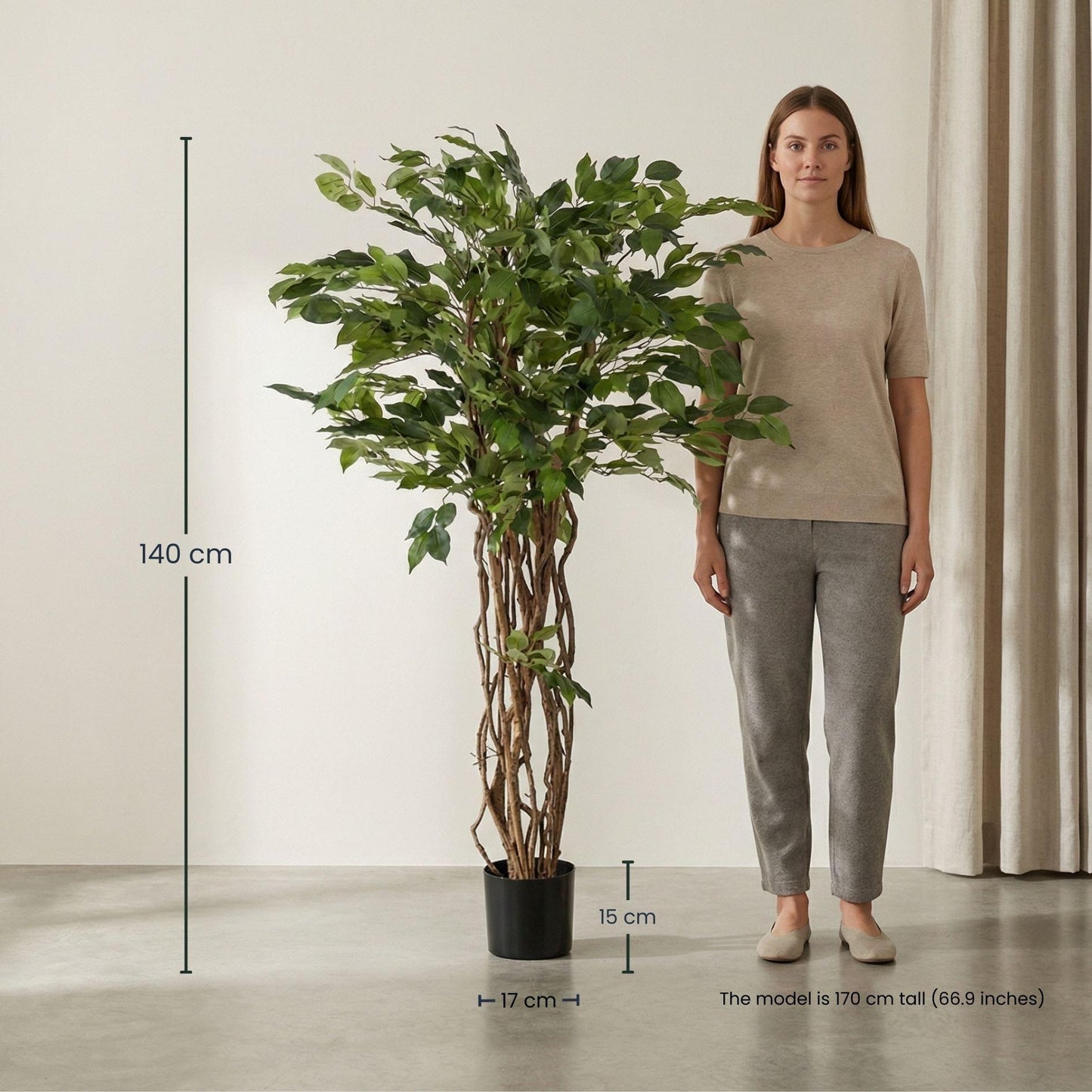 🌿 Kunst Ficus Liana – Decoratieve Kunstboom