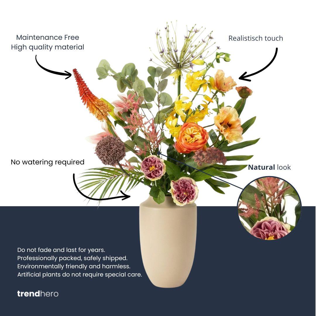 🌺 Tropical Chic Deluxe – Real Touch Kunstboeket (105 cm)