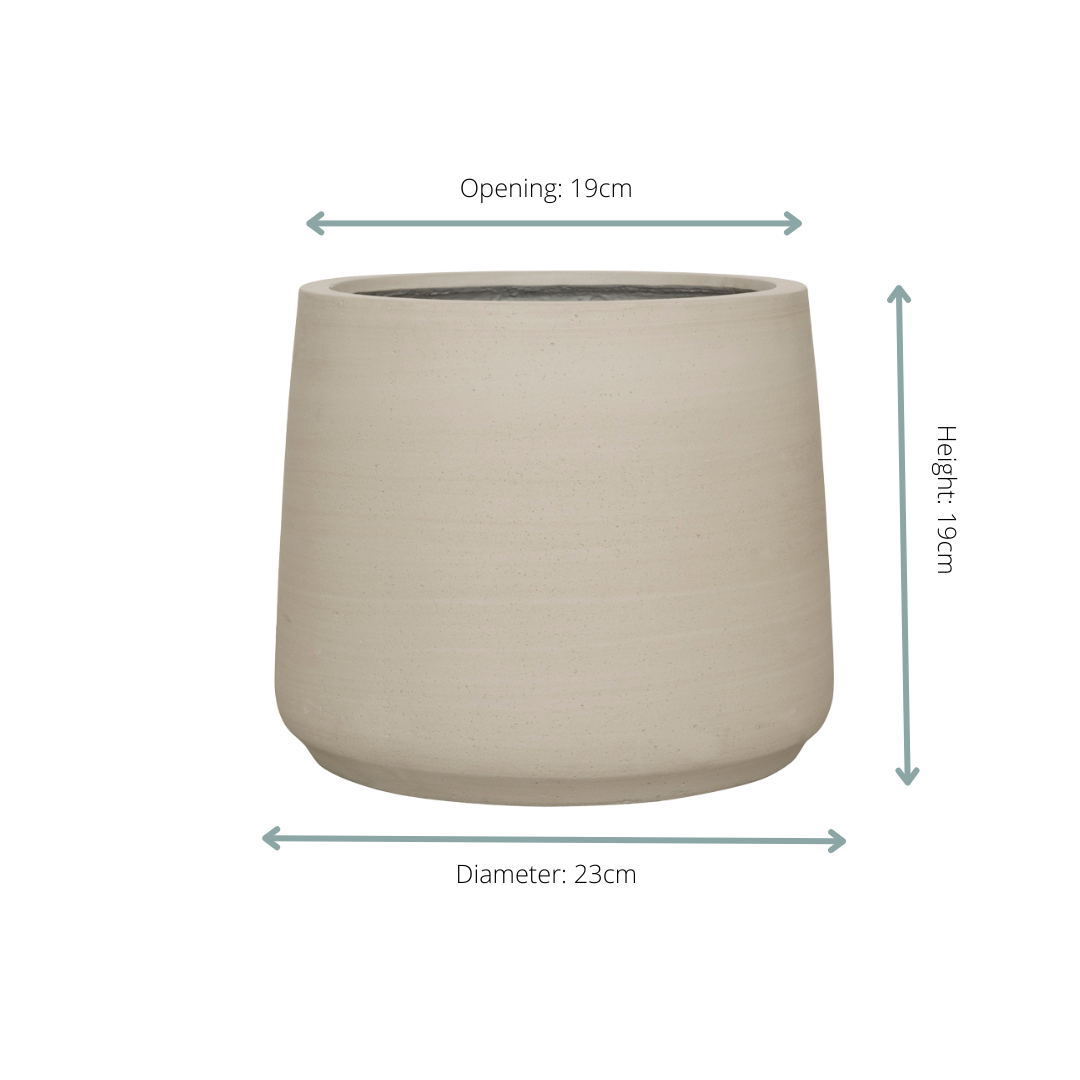 🪴 Jumbo Patt Beige Washed – Compacte Design Bloempot met Natuurlijke Uitstraling | D23 x H19 cm