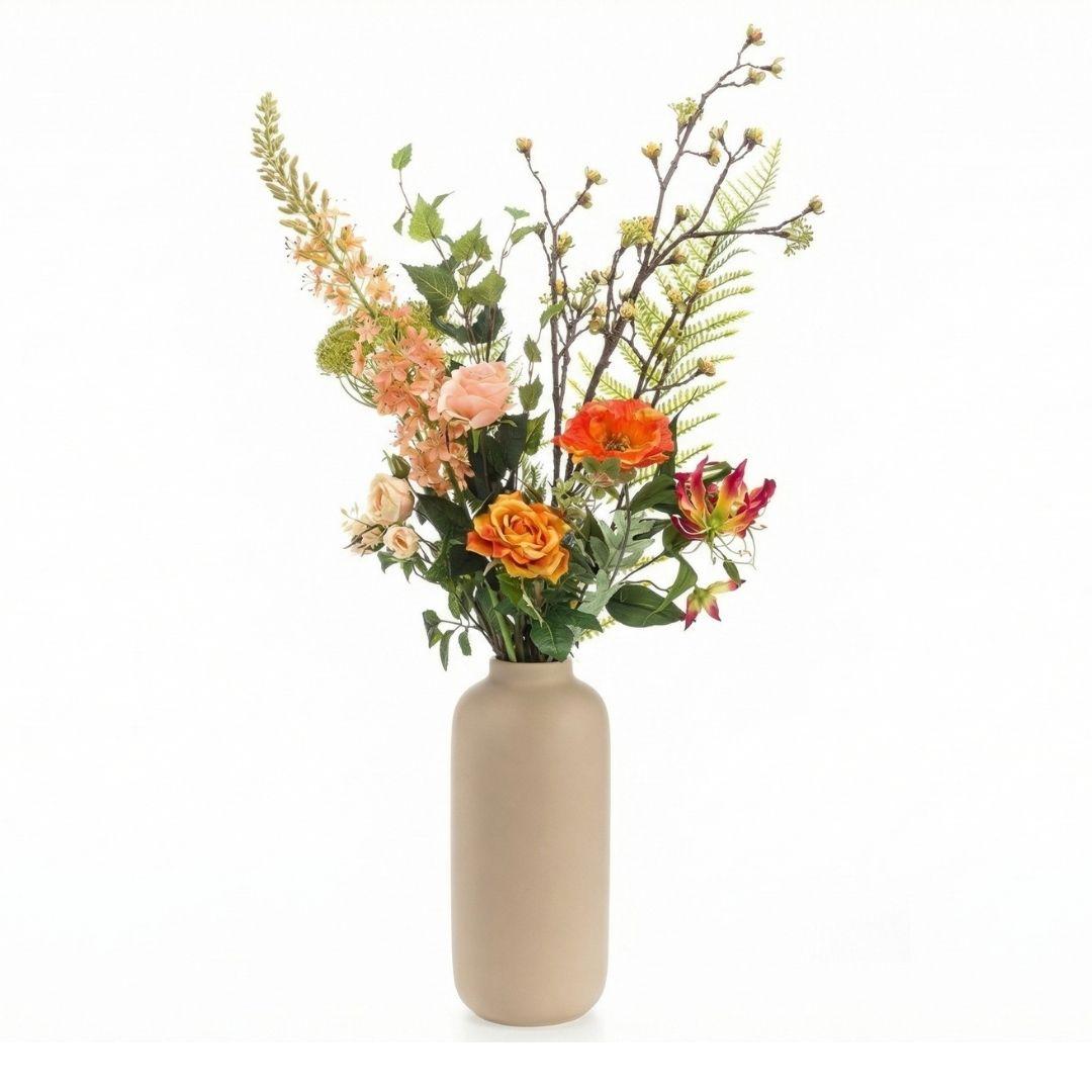 🌸 Amber Peach Deluxe – Real Touch Kunstboeket (105 cm)