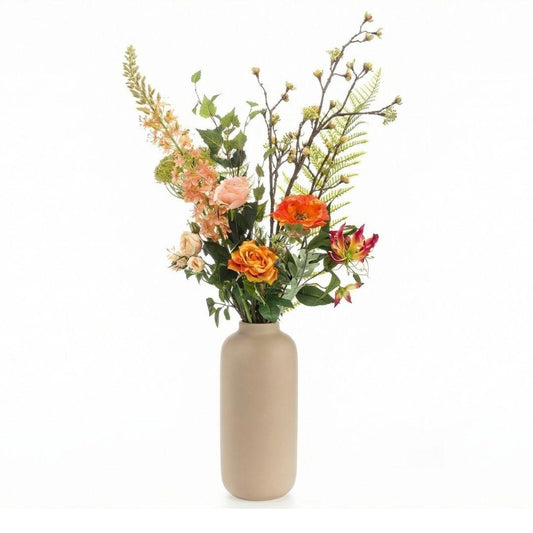 🌸 Amber Peach Deluxe – Real Touch Kunstboeket (105 cm)