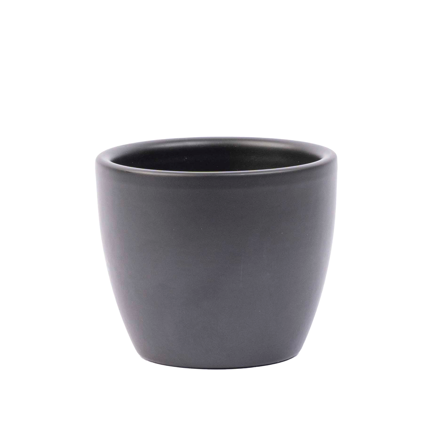 🌿 Pot Boule Antraciet Mat – Keramische Bloempot Ø 7,5 cm