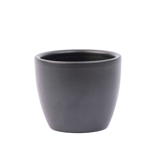 🌿 Pot Boule Antraciet Mat – Keramische Bloempot Ø 7,5 cm