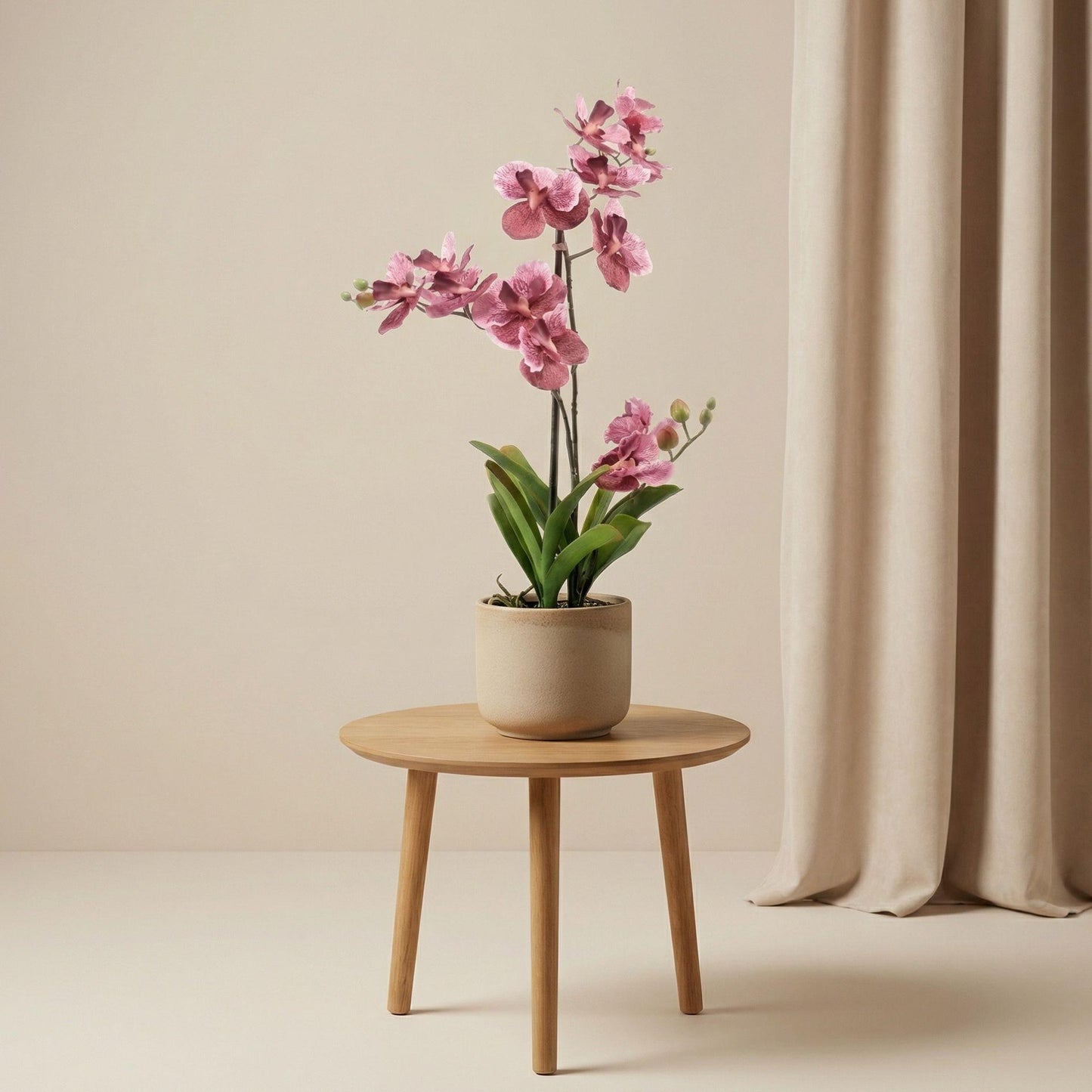 🌸 Vanda Orchidee – Kunstplant in Pot (60 cm, Oudroze)