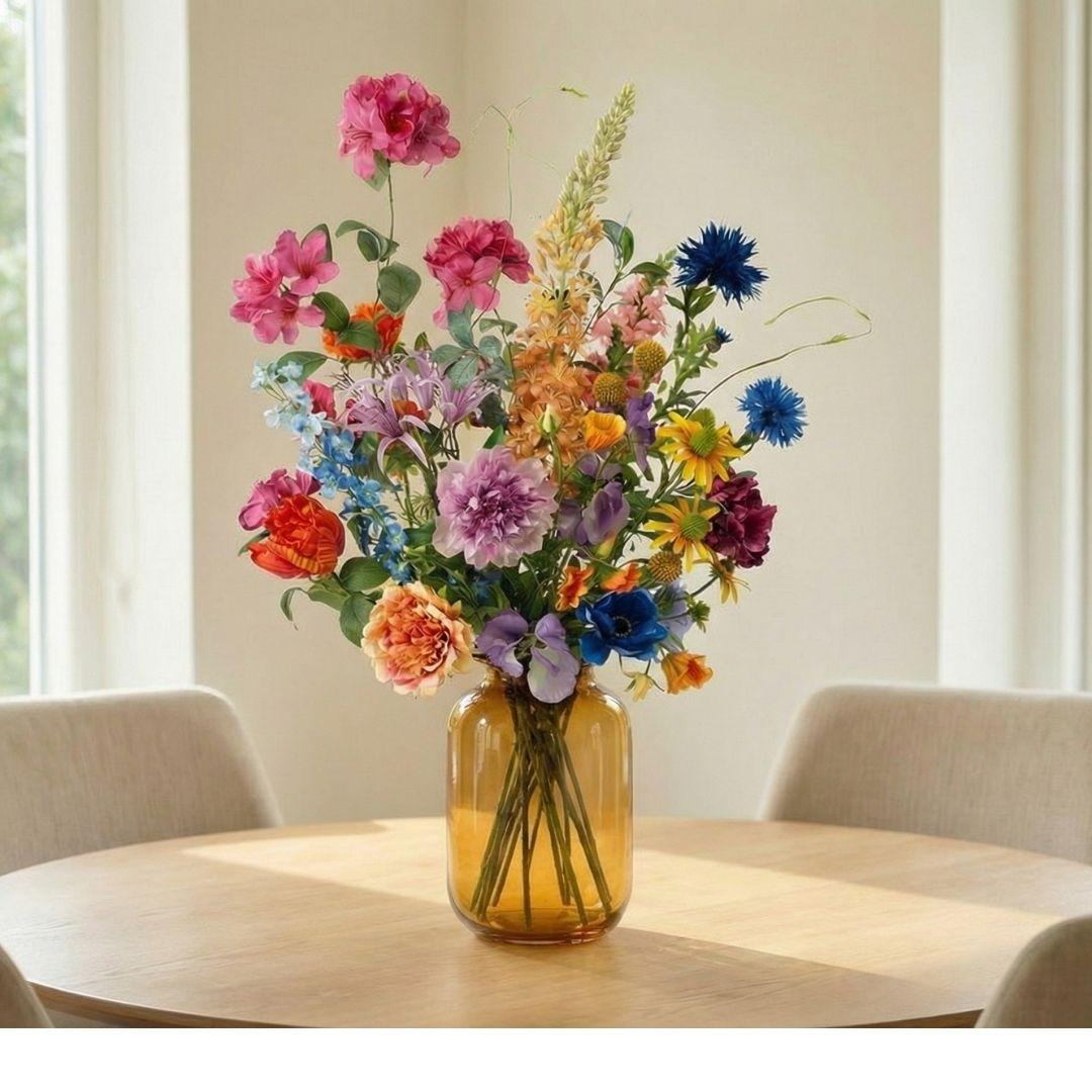 🌸 Summer Garden Deluxe – Real Touch Kunstboeket (100 cm)