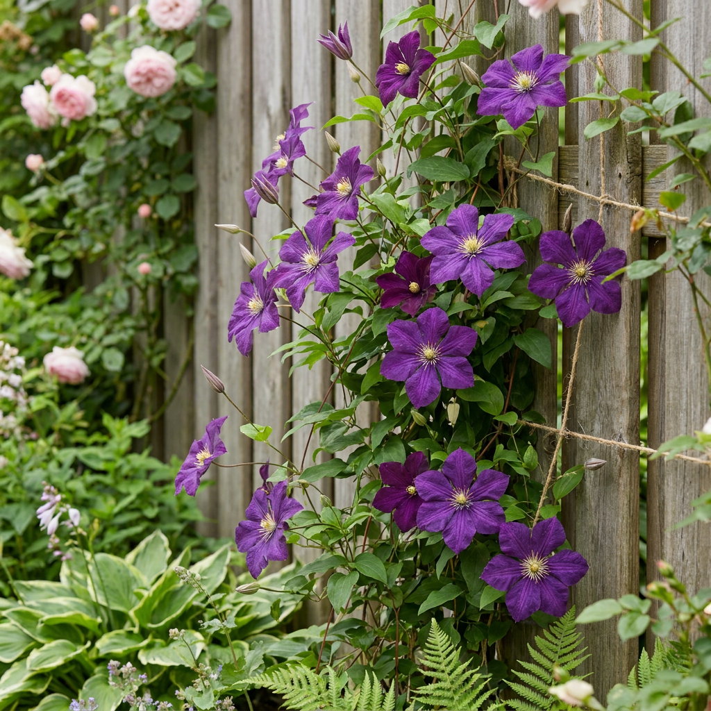🌿 Clematis ‘Étoile Violette’ – Bosrank – Paars – Klimplant | (2 stuks)
