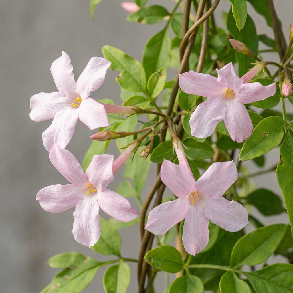 🌸 Jasminum × stephanense – Roze jasmijn – Geurende klimplant