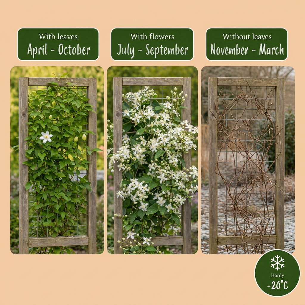 🤍 Clematis vitalba – Bosrank – Witte inheemse klimplant