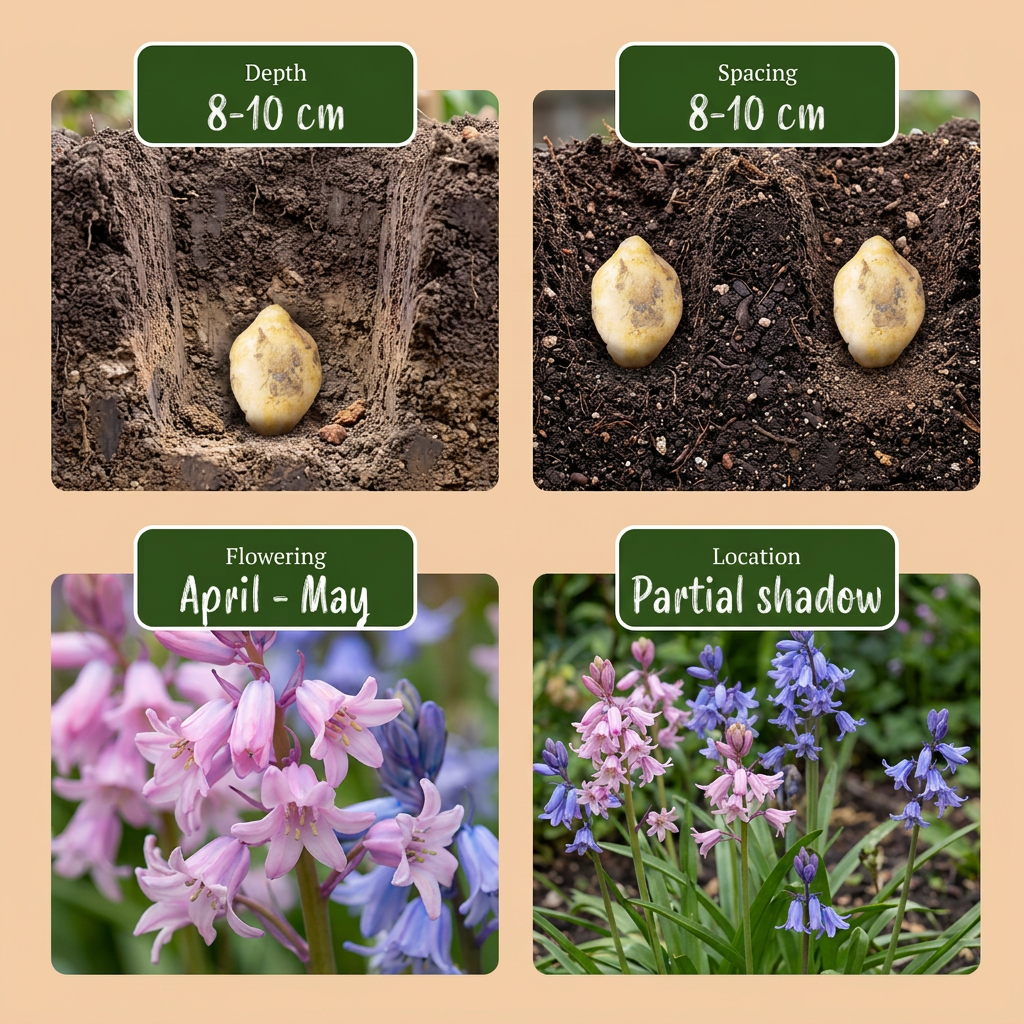 🌸 Hyacinthoides hispanica mix – Spaanse boshyacint mix (320 stuks)