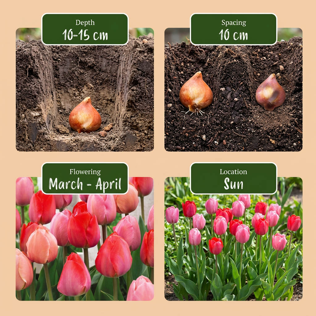 🌷 Tulipa Pink-Red – Roze-rode tulp (160 stuks)