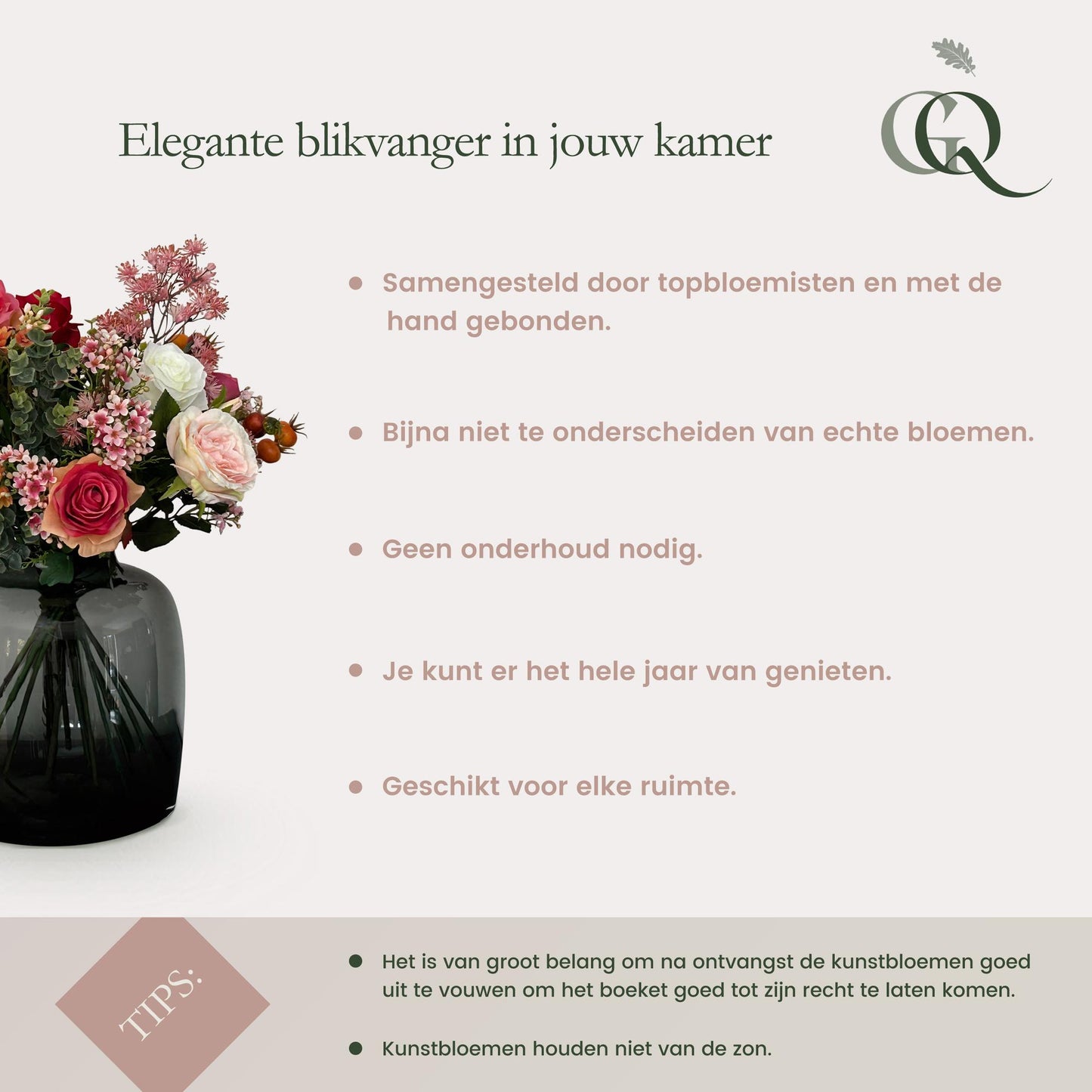 ✨ Kunstbloemen Boeket XL – Luxury Glam | Luxe Real Touch Boeket