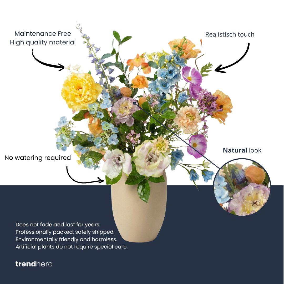 🌸 Soft Spring Deluxe – Real Touch Kunstboeket (85 cm)
