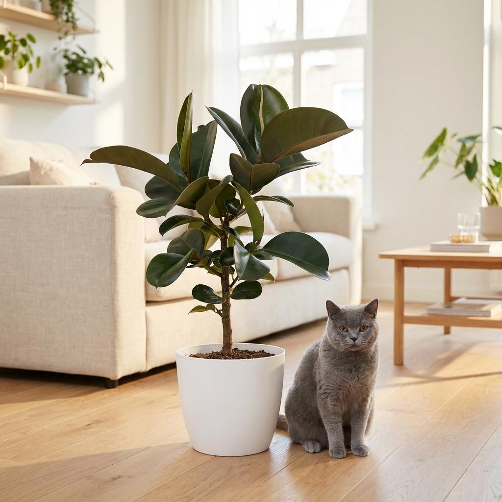🌿 Ficus Elastica ‘Cloe’ | Rubberplant met Witte Pot