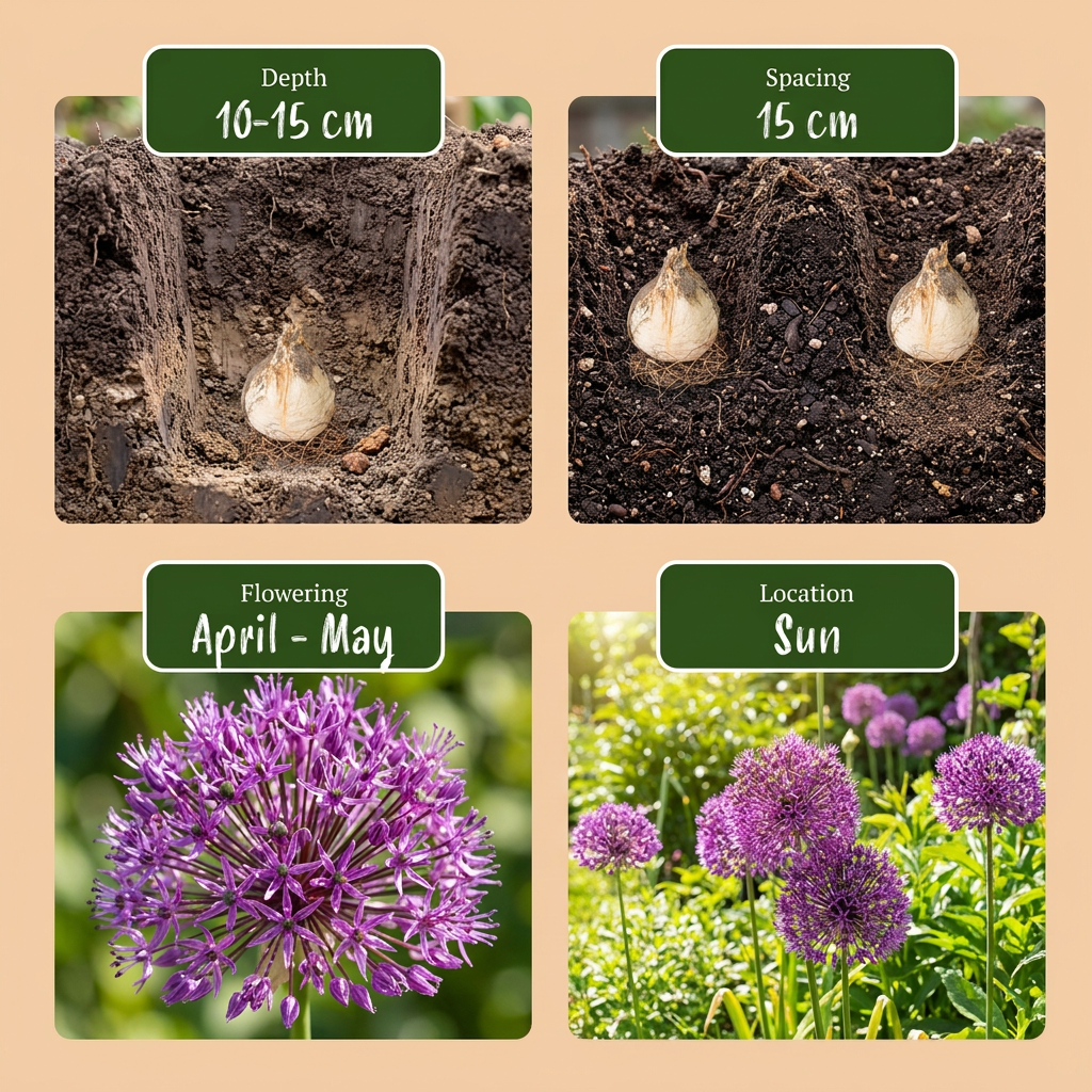💜 Allium ‘Miami’ – Paarse sierui (120 stuks)