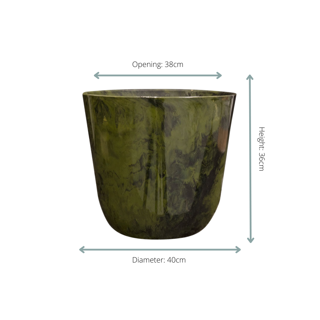 🪴 Pot Palermo Marble Groen – Luxe plantenpot met marmerlook
