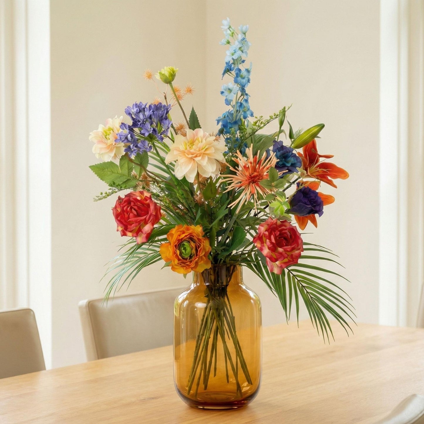 🌸 Colorful Bloom Deluxe – Real Touch Kunstboeket (70 cm)
