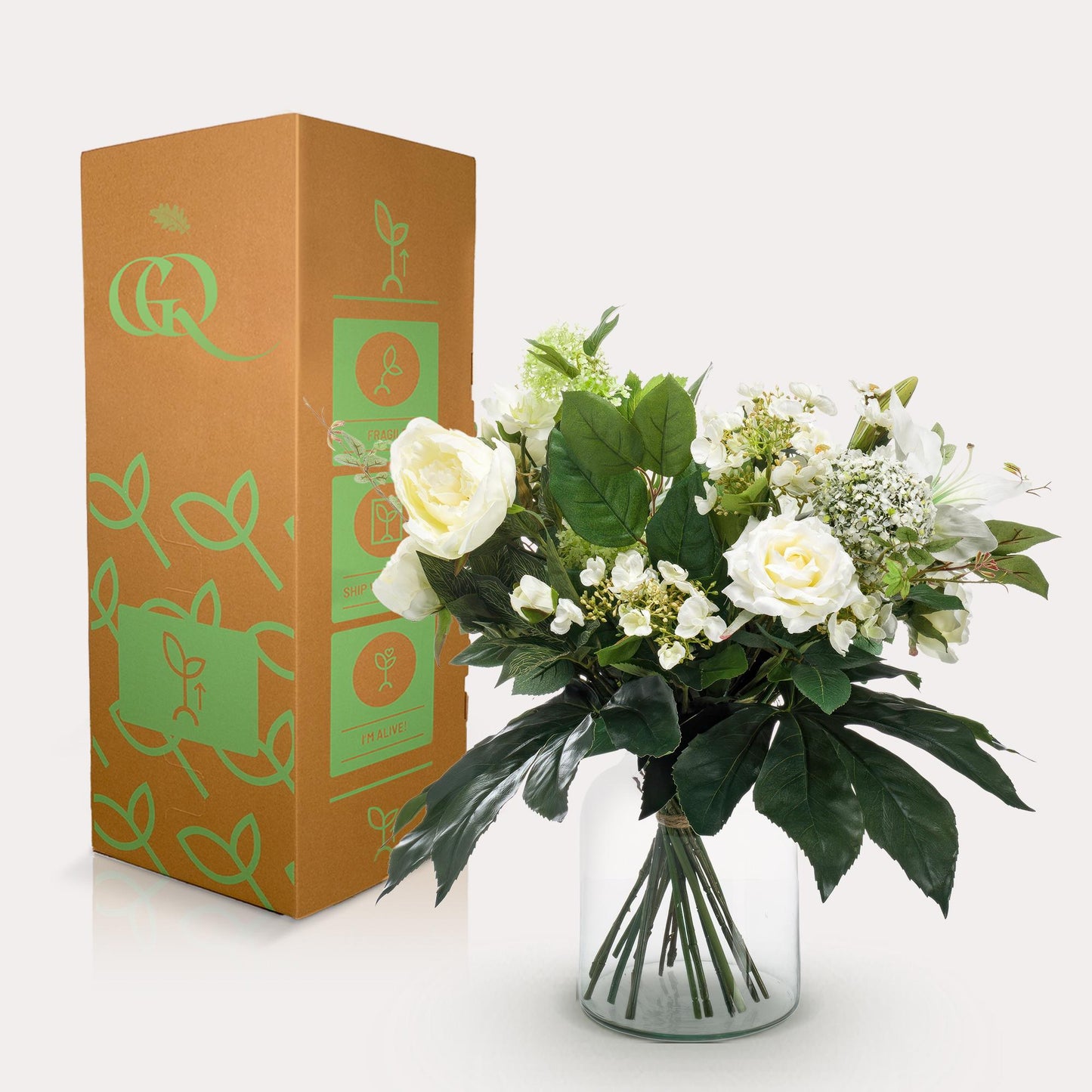 🤍 Kunstbloemen Boeket M – White Dream | Luxe Real Touch Boeket