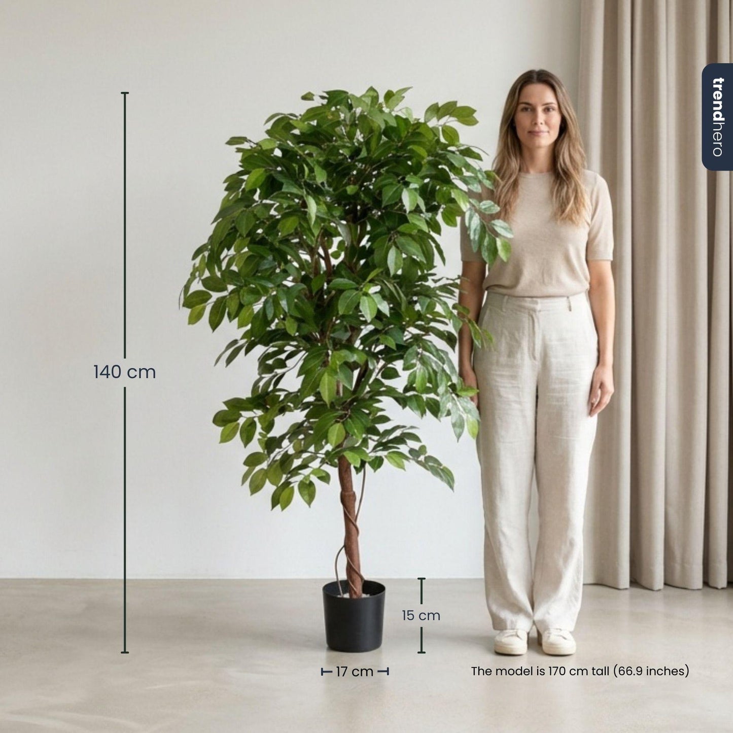 🌿 Kunst Ficus Deluxe Vine – Decoratieve Kunstboom