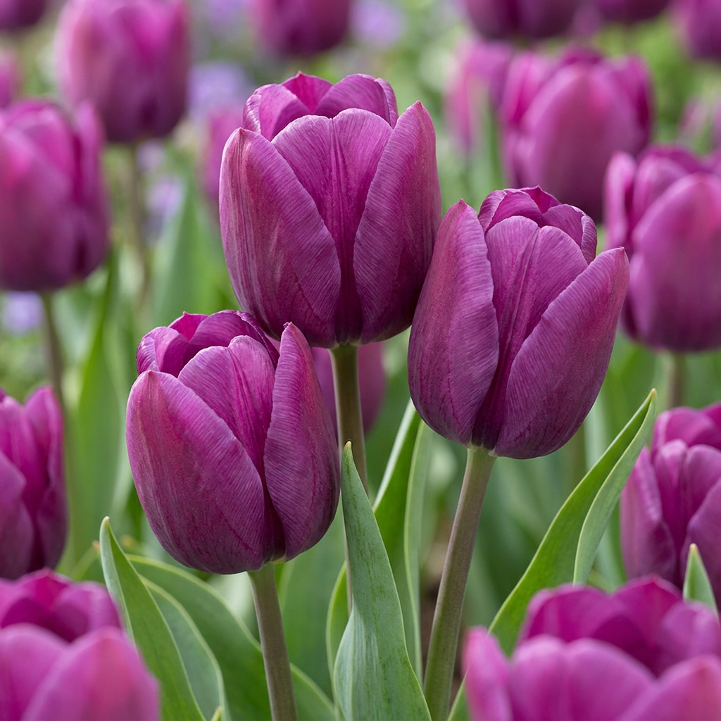 💜 Tulipa Triumph Purple – Paarse triomftulp (120 stuks)