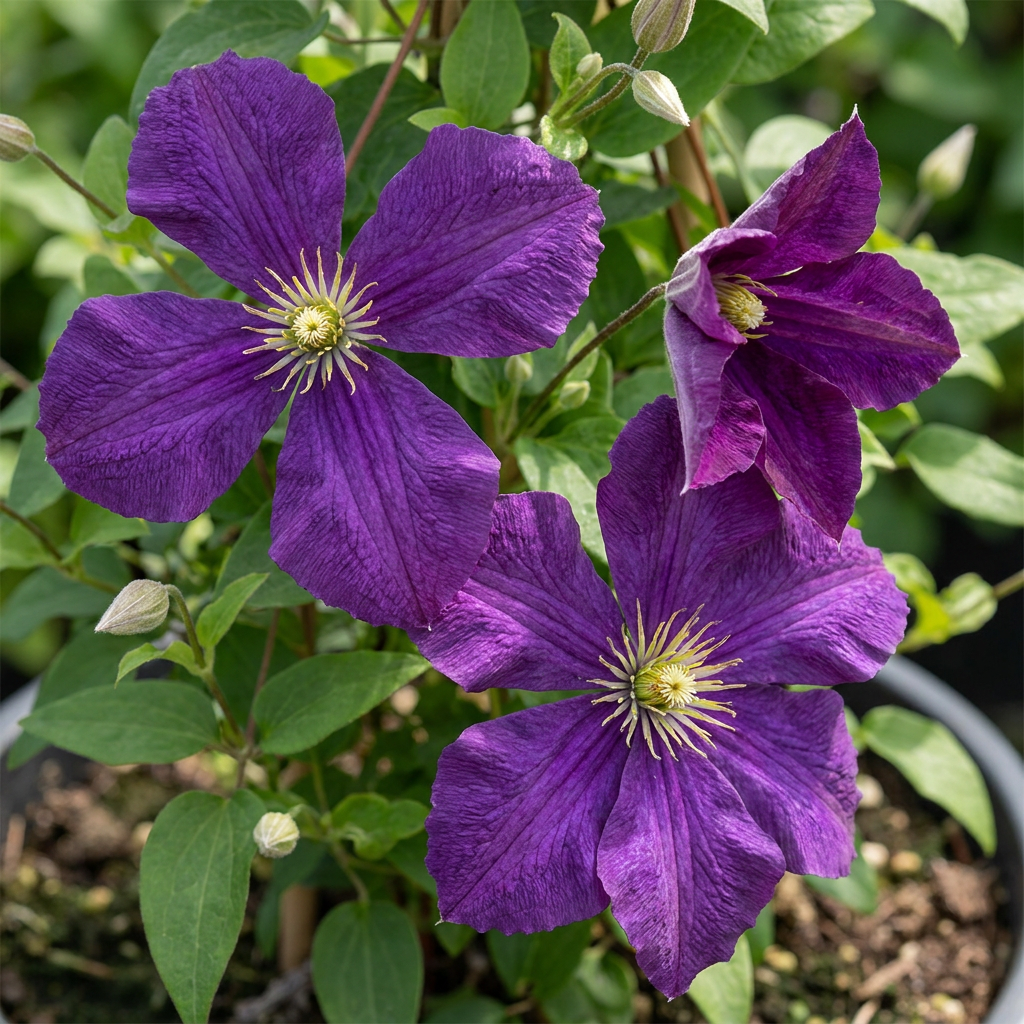 🌿 Clematis ‘Étoile Violette’ – Bosrank – Paars – Klimplant | (2 stuks)