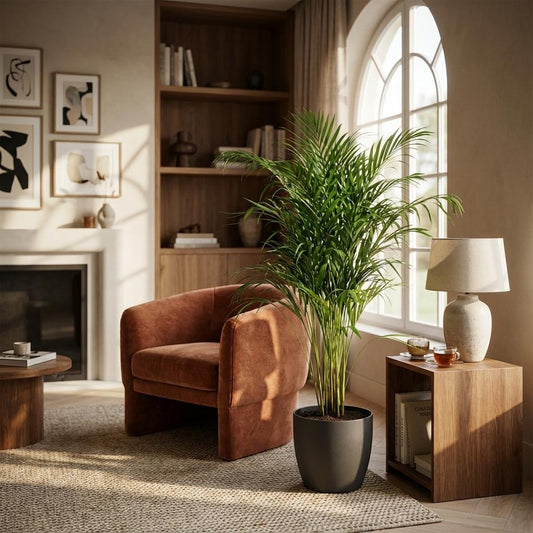 🌿 Areca Palm (Dypsis) | Tropische Kamerplant met Grijze Pot