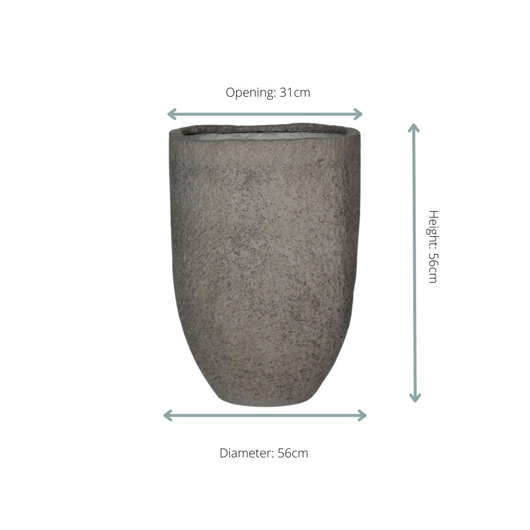 🪨 Pot Mountain Hayes S Diorite Grey – D38 × H56 cm
